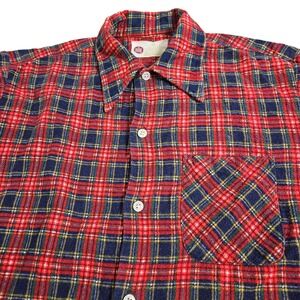 Vintage Kings Road Sears Red Plaid Flannel Shirt 70s Grandpa‎ Core Grunge